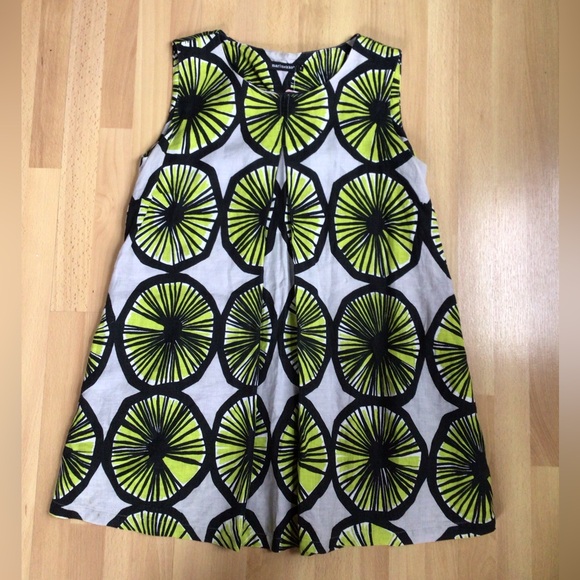 Marimekko Limeloi Sleeveless Dress with Green and Gray Pattern US 8 = 38 - Picture 4 of 16